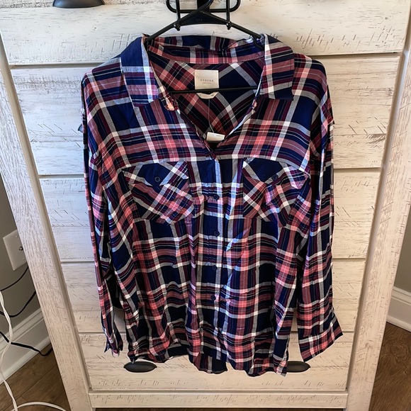 Francesca’s plaid button down - Picture 1 of 6